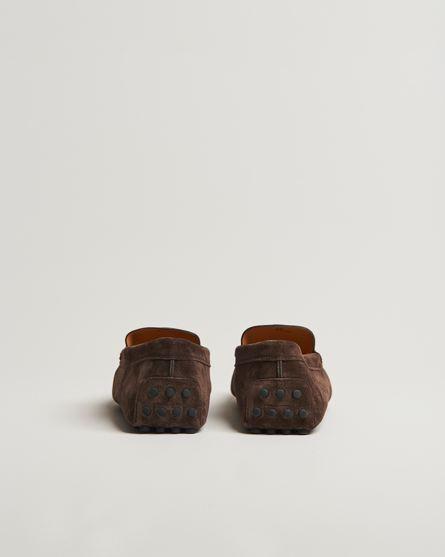 Hombres | Tod's Gommino Carshoe Dark Brown Suede | Tod's | Gommino Carshoe Dark Brown Suede