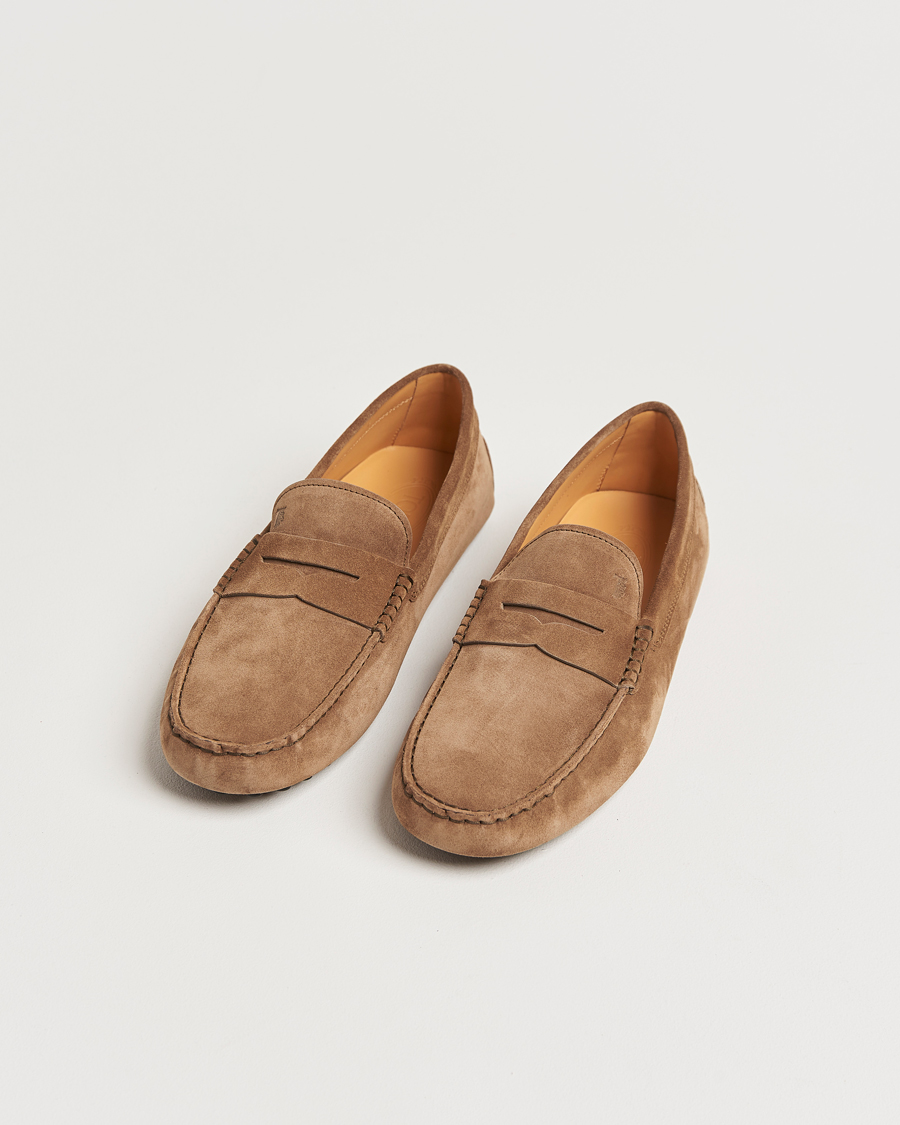 Hombres | Tod's Gommino Carshoe Brown Suede | Tod's | Gommino Carshoe Brown Suede
