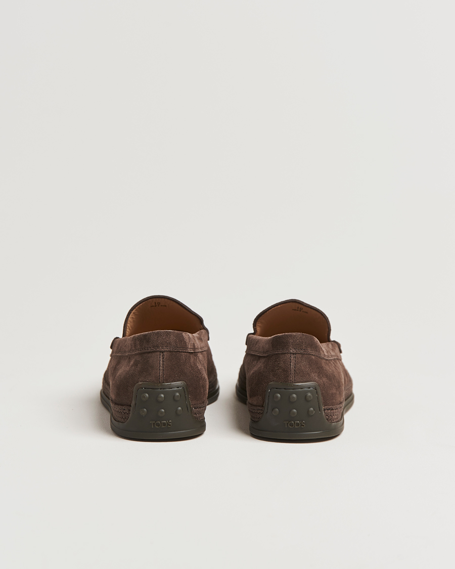 Hombres | Tod's Raffia Loafer Dark Brown Suede | Tod's | Raffia Loafer Dark Brown Suede