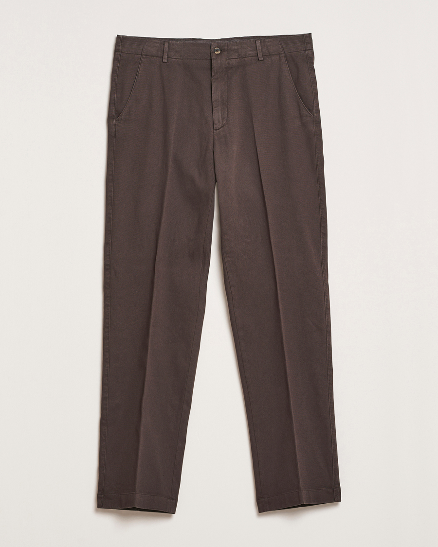 Hombres | Pantalones | Boglioli | Regular Fit Cotton Chinos Brown
