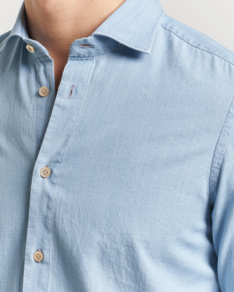 Hombres | Camisas | Boglioli | Chambray Shirt Light Blue