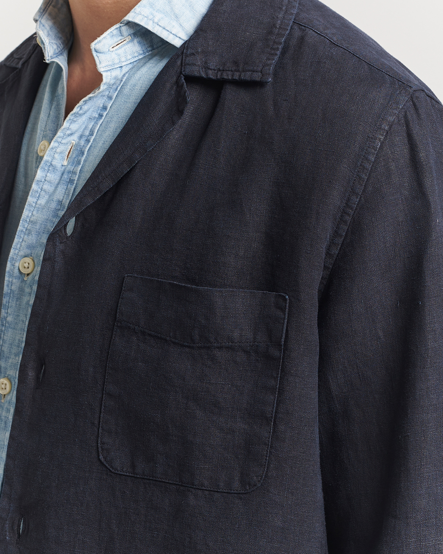 Hombres | Abrigos y chaquetas | Boglioli | Linen Painter Jacket Navy
