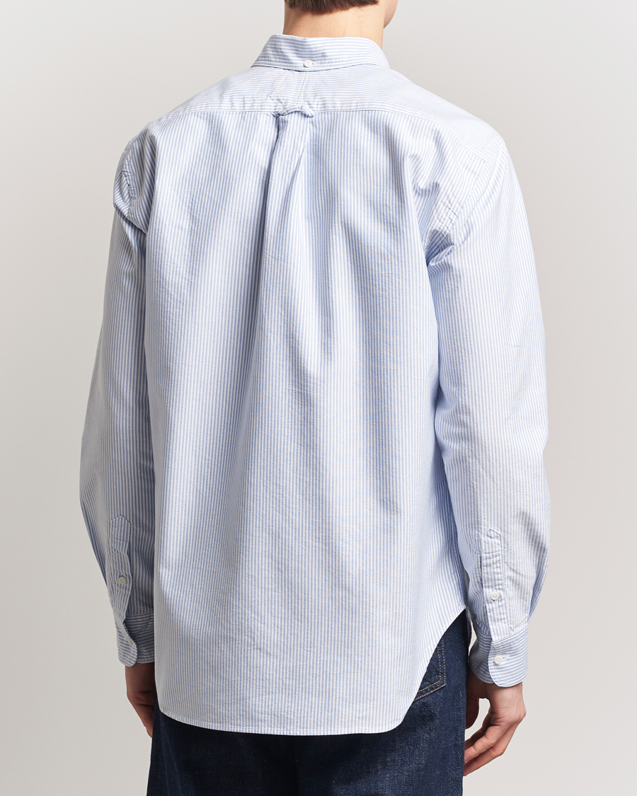 Hombres | Camisas | Gitman Vintage | Button Down Striped Oxford Shirt Light Blue