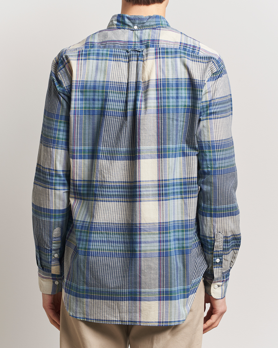 Hombres | Camisas | Gitman Vintage | Button Down Indian Madras Shirt Blue Check