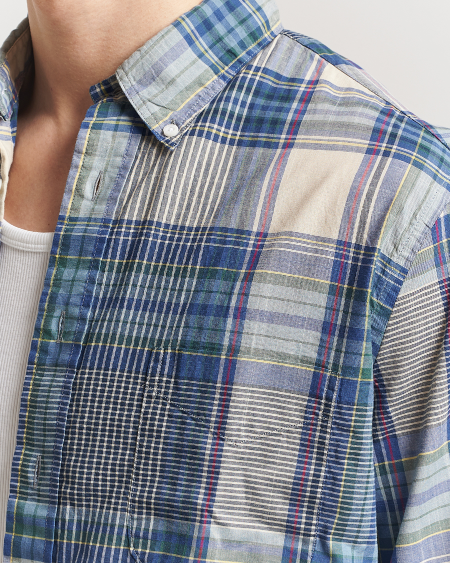 Hombres | Camisas | Gitman Vintage | Button Down Indian Madras Shirt Blue Check