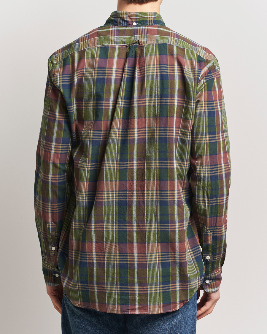 Hombres | Camisas | Gitman Vintage | Button Down Indian Madras Shirt Olive Check