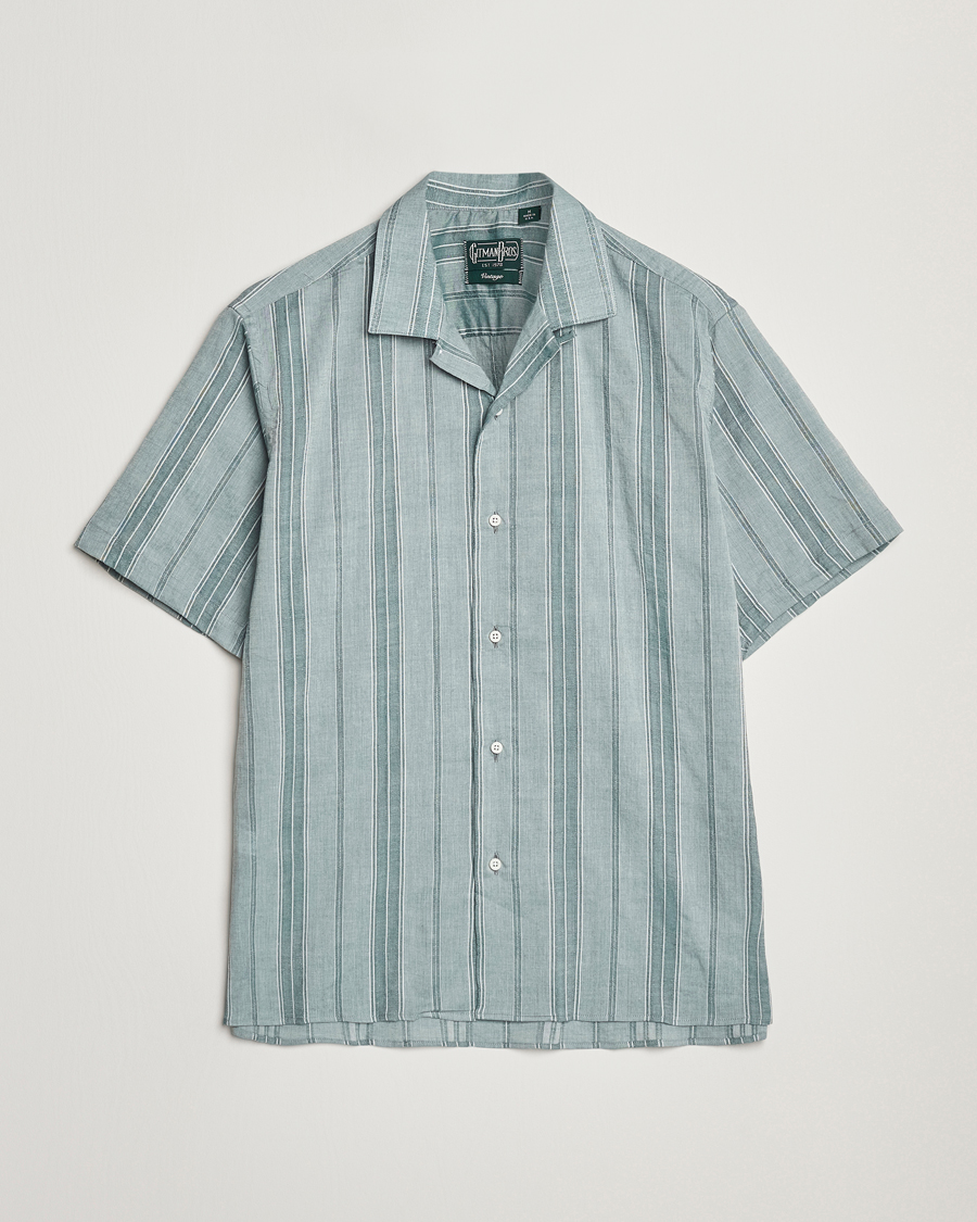 Hombres | Camisas | Gitman Vintage | Japanese Dobby Camp Shirt Green