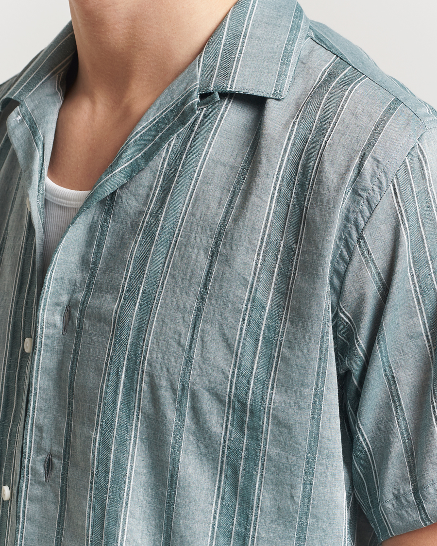 Hombres | Camisas | Gitman Vintage | Japanese Dobby Camp Shirt Green