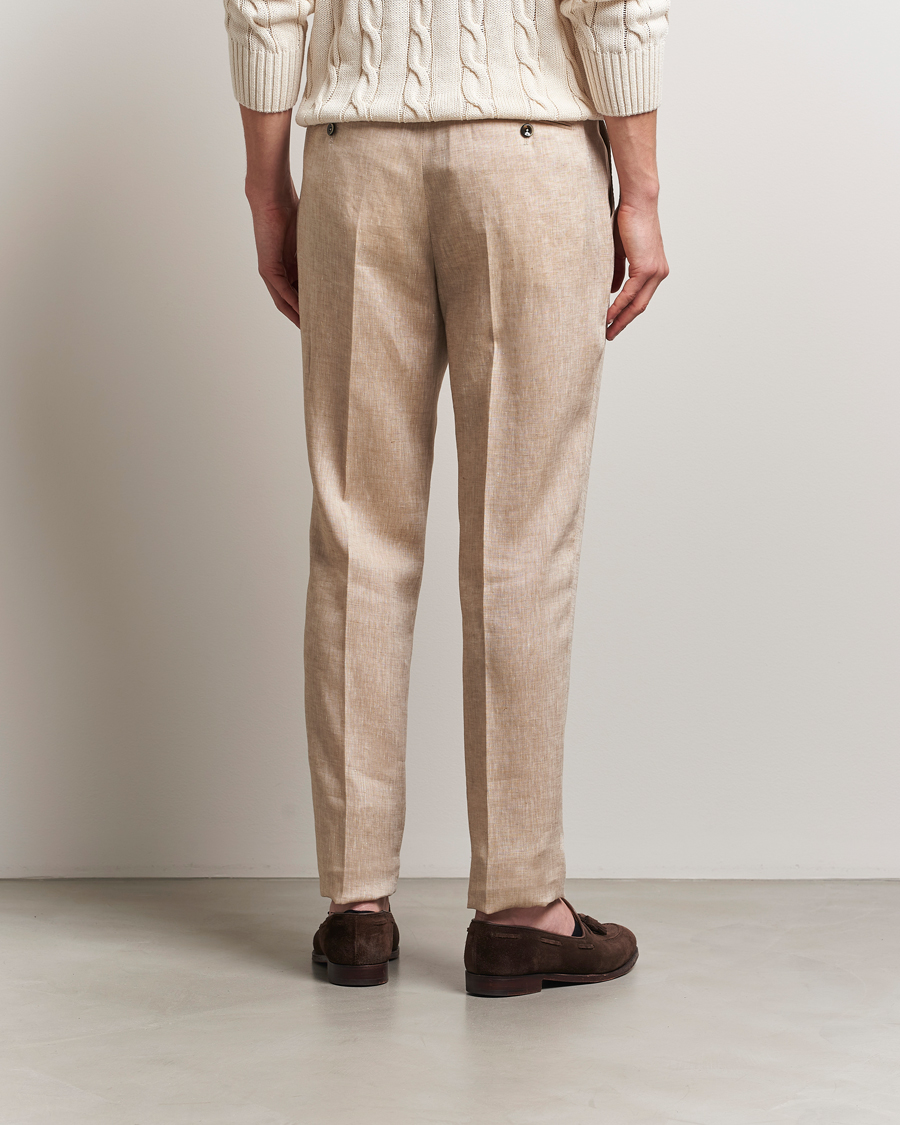 Hombres | Pantalones | PT01 | Gentleman Fit Linen Trousers Light Beige