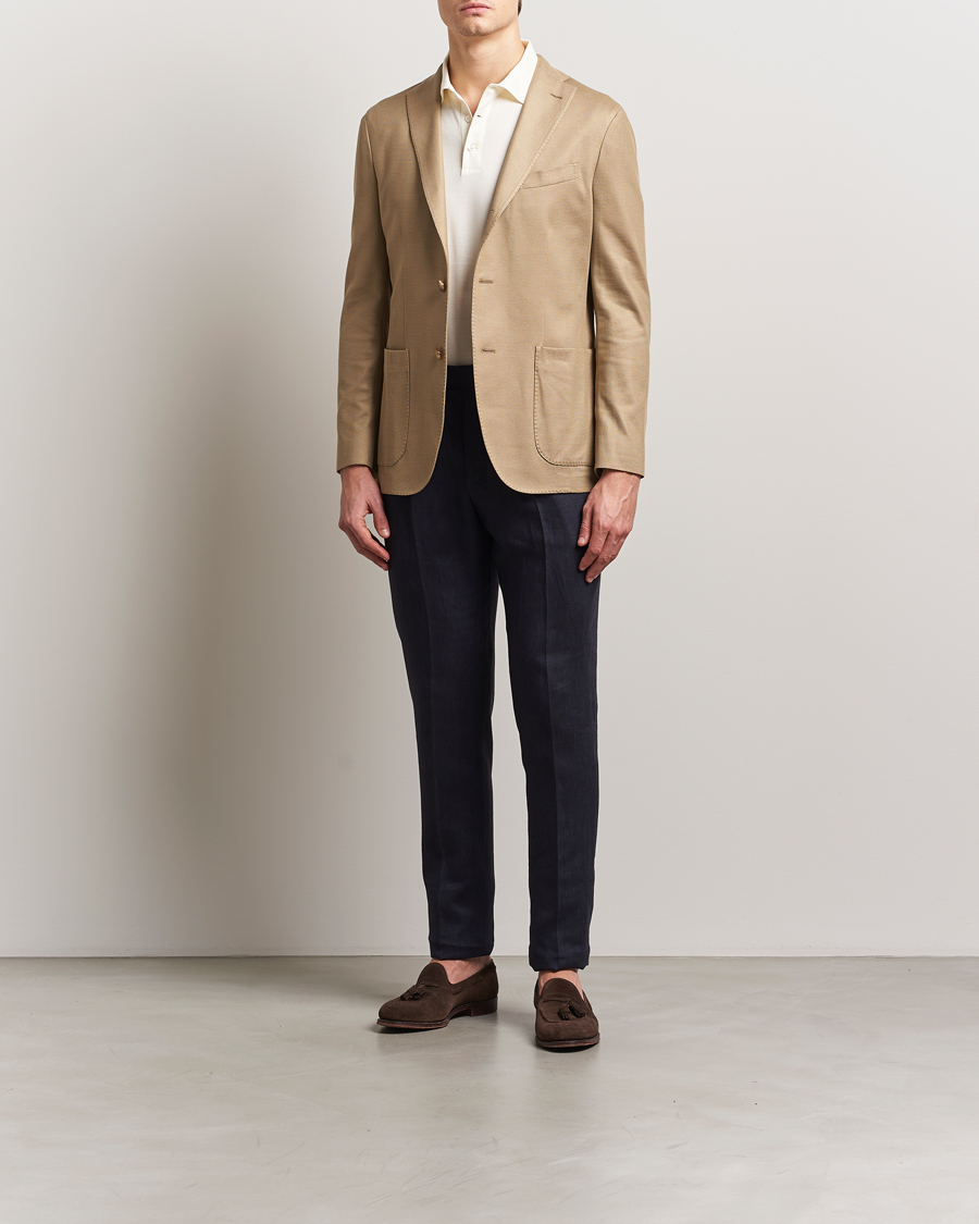 Hombres | Pantalones | PT01 | Gentleman Fit Linen Trousers Navy
