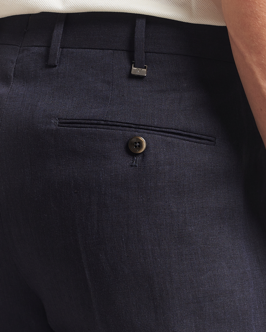 Hombres | Pantalones | PT01 | Gentleman Fit Linen Trousers Navy