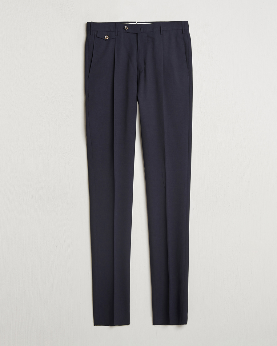 Hombres | Pantalones | PT01 | Gentleman Fit Wool Stretch Trousers Navy