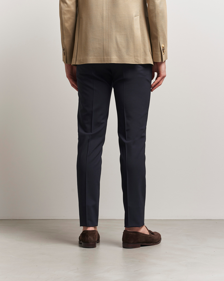 Hombres | Pantalones | PT01 | Gentleman Fit Wool Stretch Trousers Navy