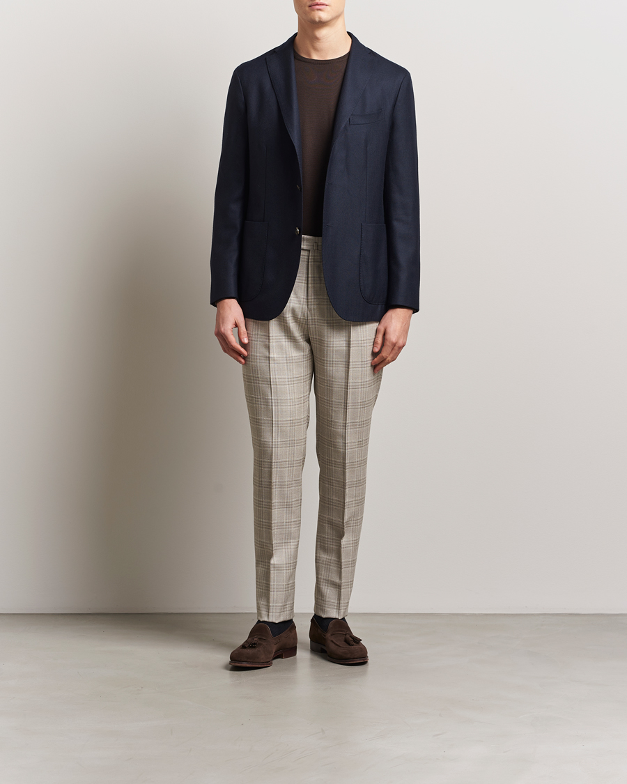 Hombres | Pantalones | PT01 | Gentleman Fit Check Wool Trousers Beige