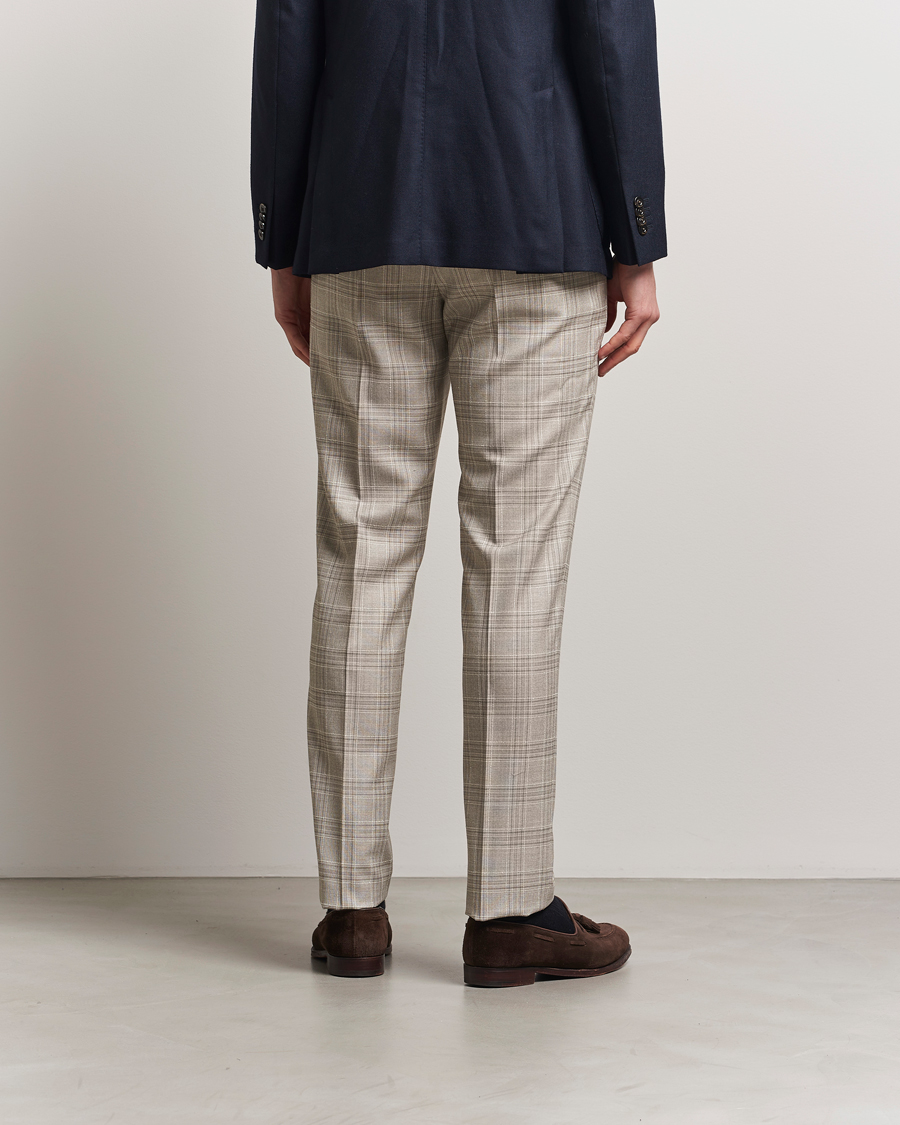 Hombres | Pantalones | PT01 | Gentleman Fit Check Wool Trousers Beige