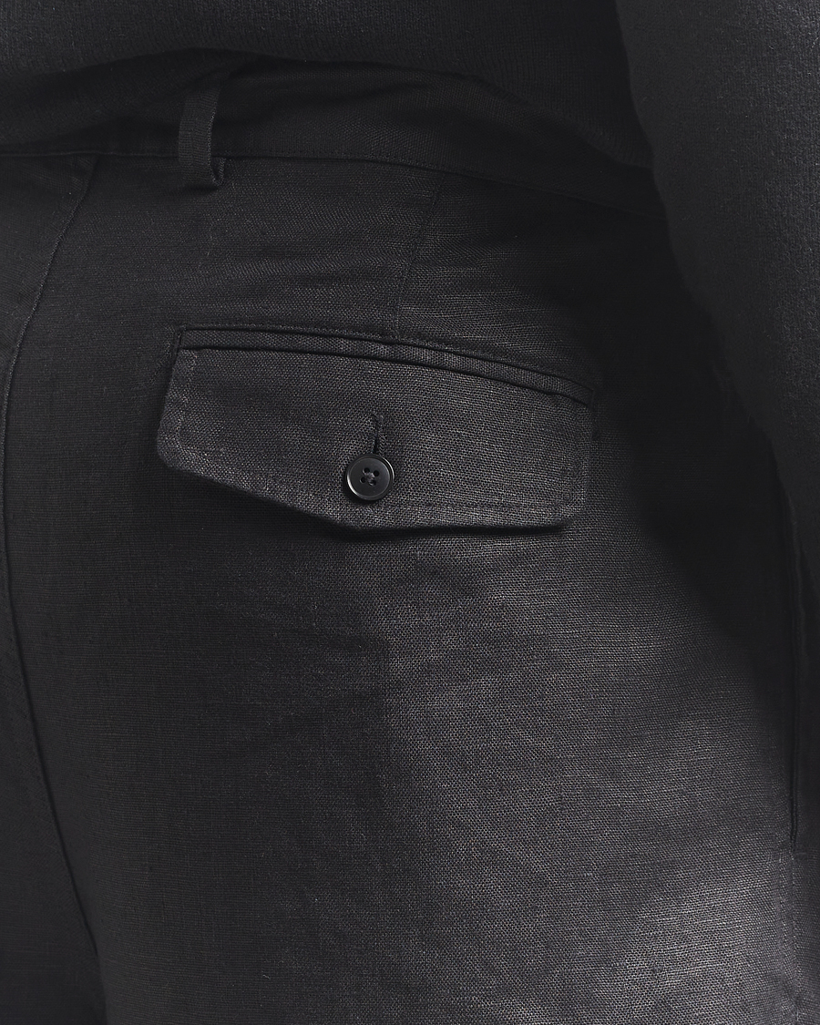 Hombres | Pantalones cortos | Sunflower | Pleated Linen Shorts Black