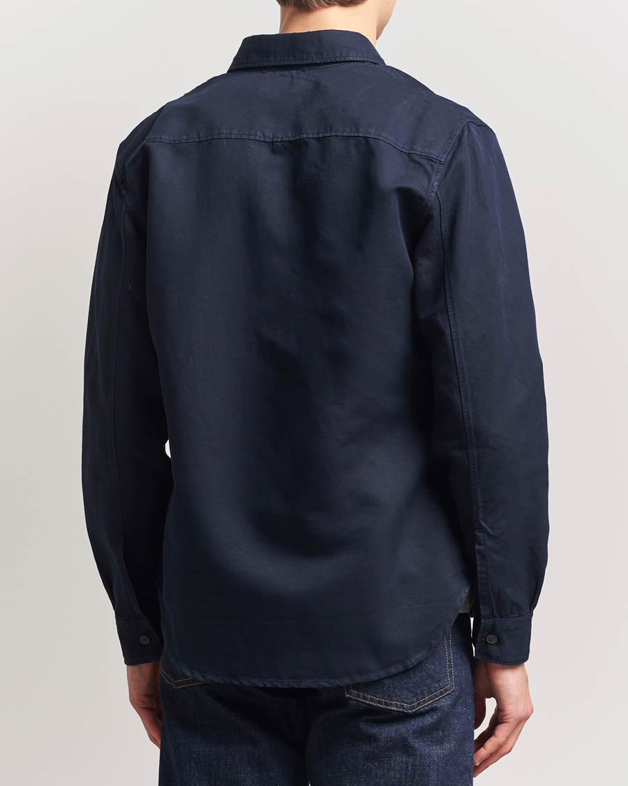 Hombres | Camisas | C.P. Company | Cotton/Linen Pocket Overshirt Navy