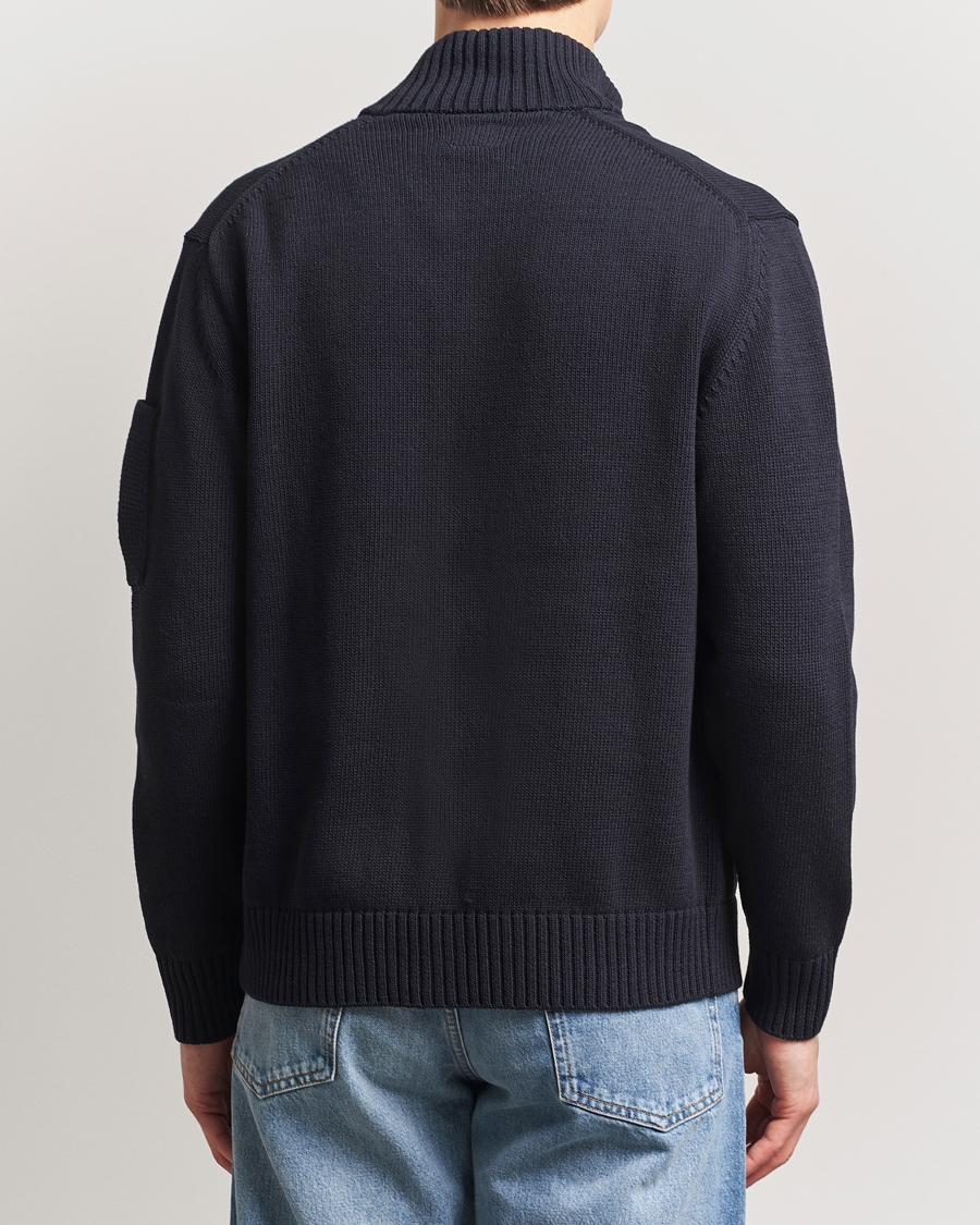 Hombres | Jerséis y prendas de punto | C.P. Company | Knitted Compact Cotton Cardigan Navy