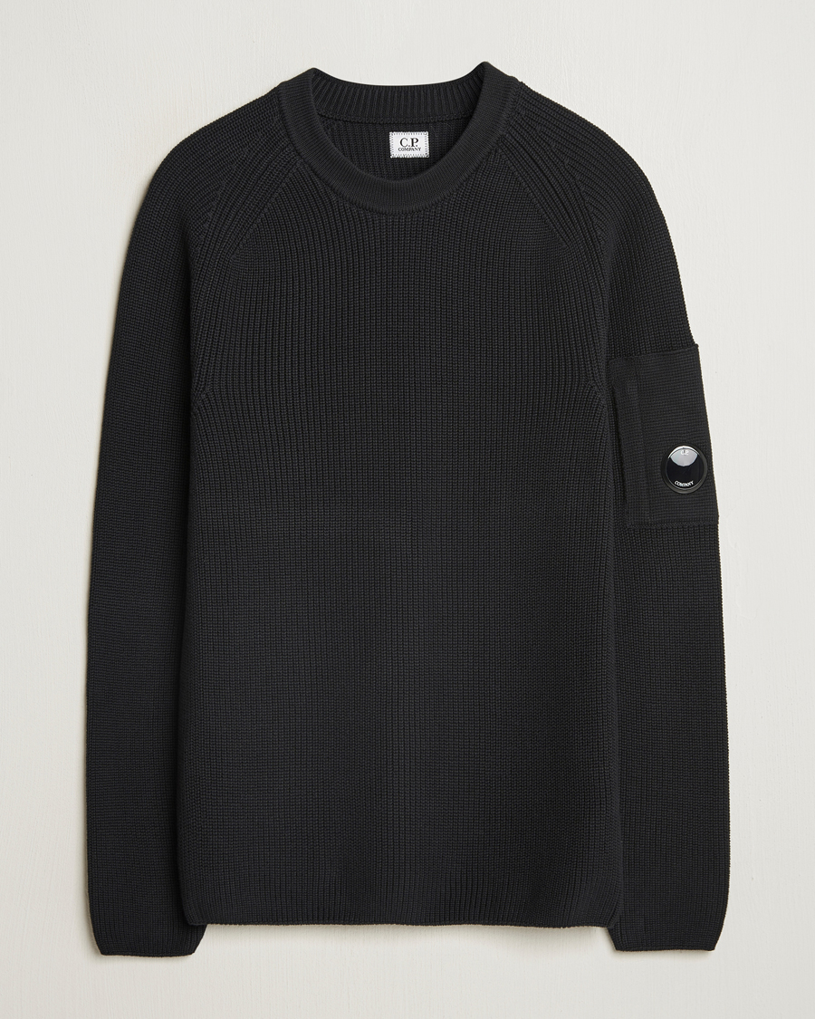 Hombres | Jerséis y prendas de punto | C.P. Company | Sea Island Cotton Crewneck Black