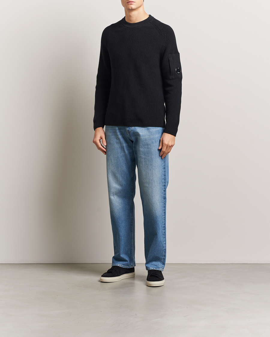 Hombres | Jerséis y prendas de punto | C.P. Company | Sea Island Cotton Crewneck Black