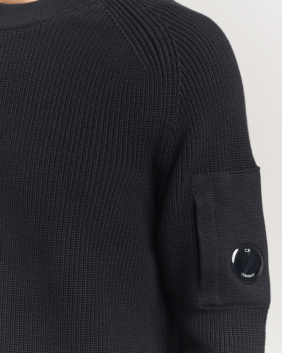 Hombres | Jerséis y prendas de punto | C.P. Company | Sea Island Cotton Crewneck Black