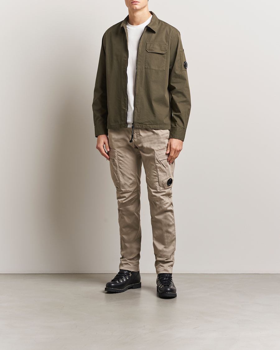 Hombres | Pantalones | C.P. Company | Satin Stretch Cargo Pants Beige