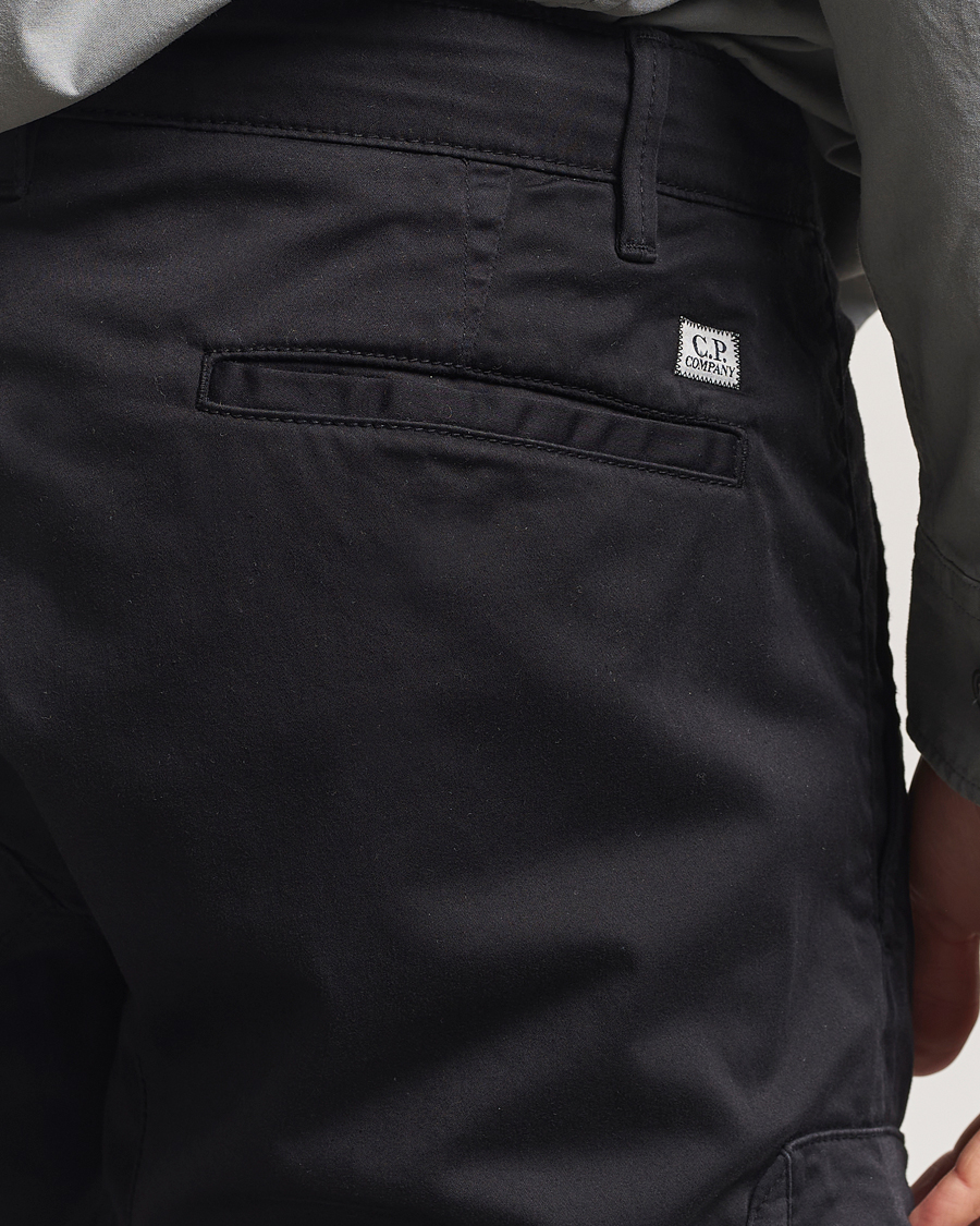 Hombres | Pantalones | C.P. Company | Satin Stretch Cargo Pants Black