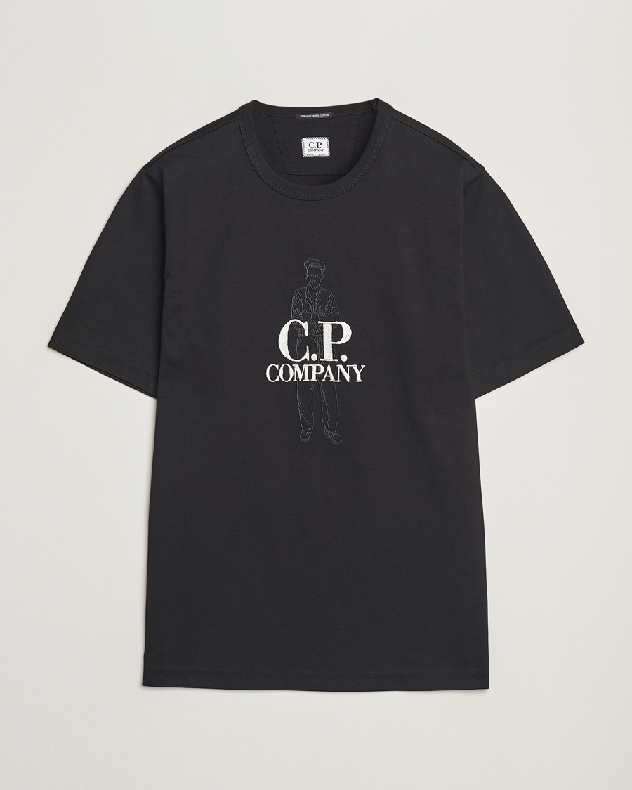 Hombres | Camisetas | C.P. Company | Mercerized Heavy Cotton Back Logo T-Shirt Black