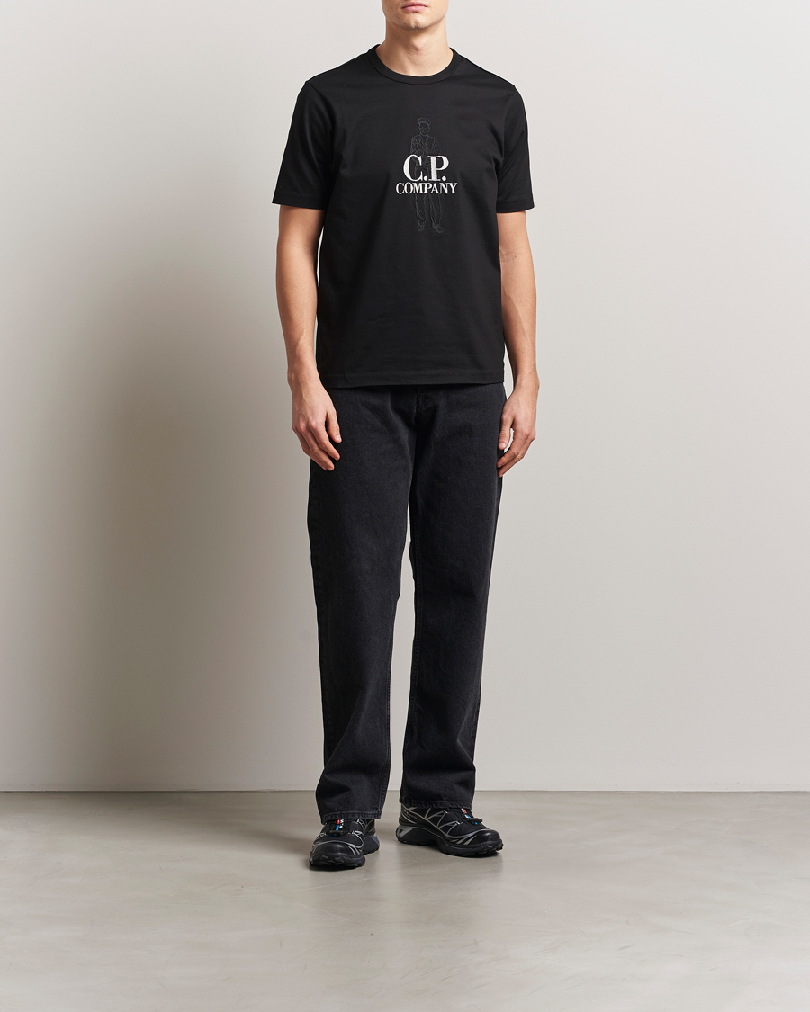 Hombres | Camisetas | C.P. Company | Mercerized Heavy Cotton Back Logo T-Shirt Black