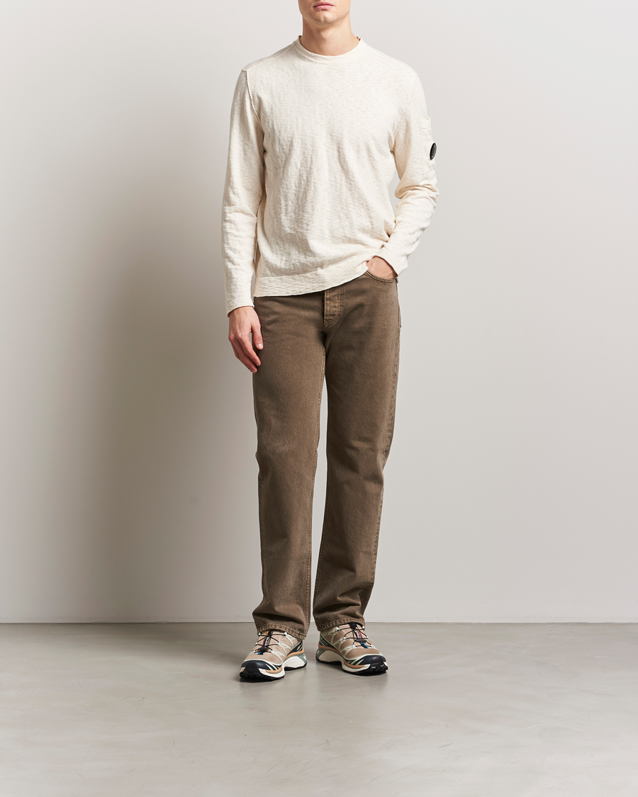 Hombres | Jerséis y prendas de punto | C.P. Company | Knitted Cotton Crew Neck Off White