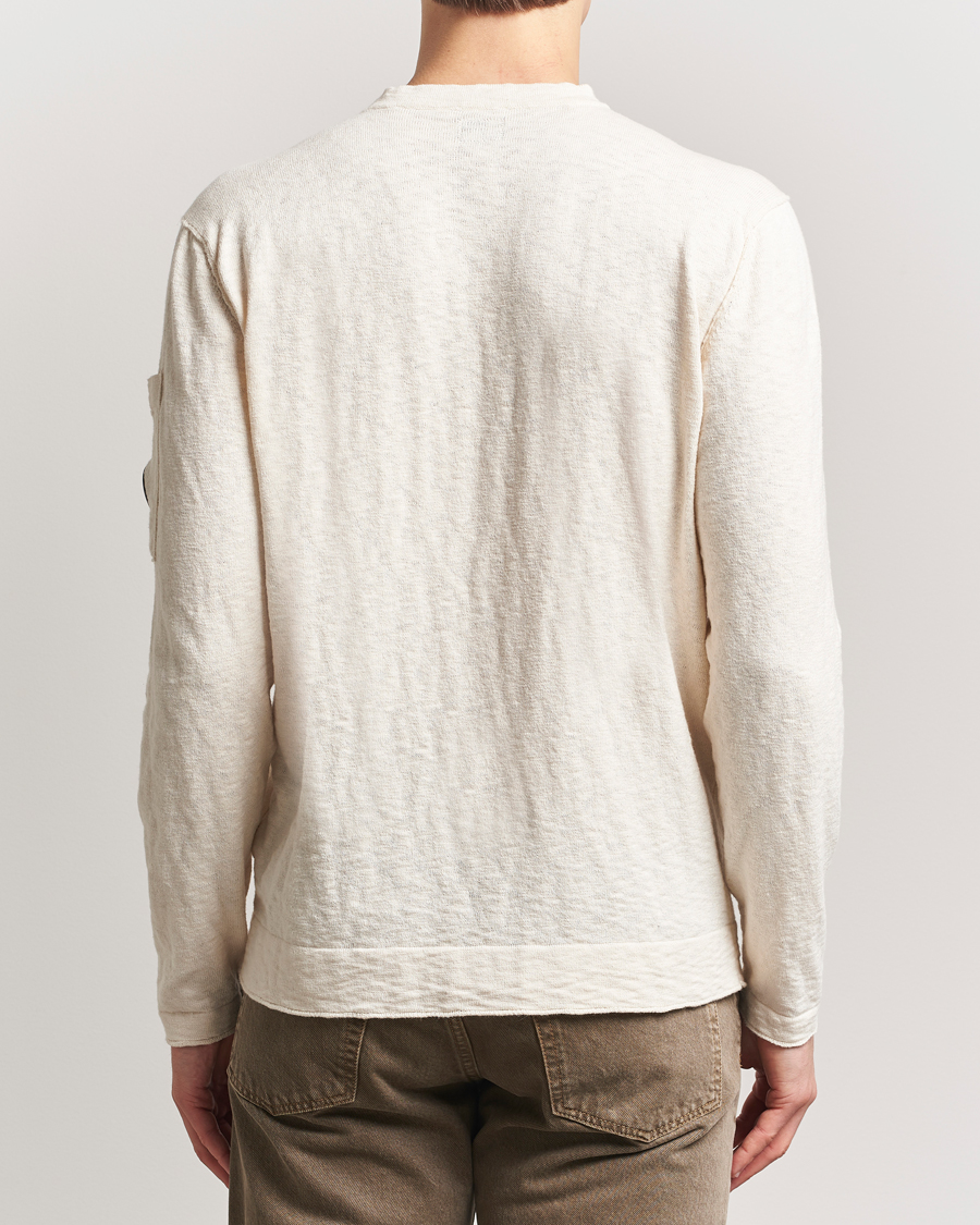 Hombres | Jerséis y prendas de punto | C.P. Company | Knitted Cotton Crew Neck Off White