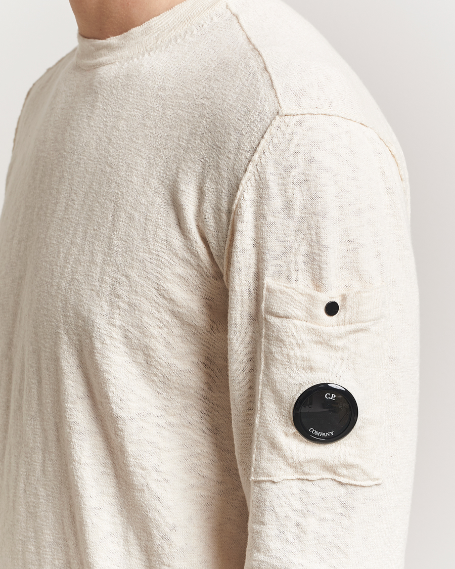 Hombres | Jerséis y prendas de punto | C.P. Company | Knitted Cotton Crew Neck Off White