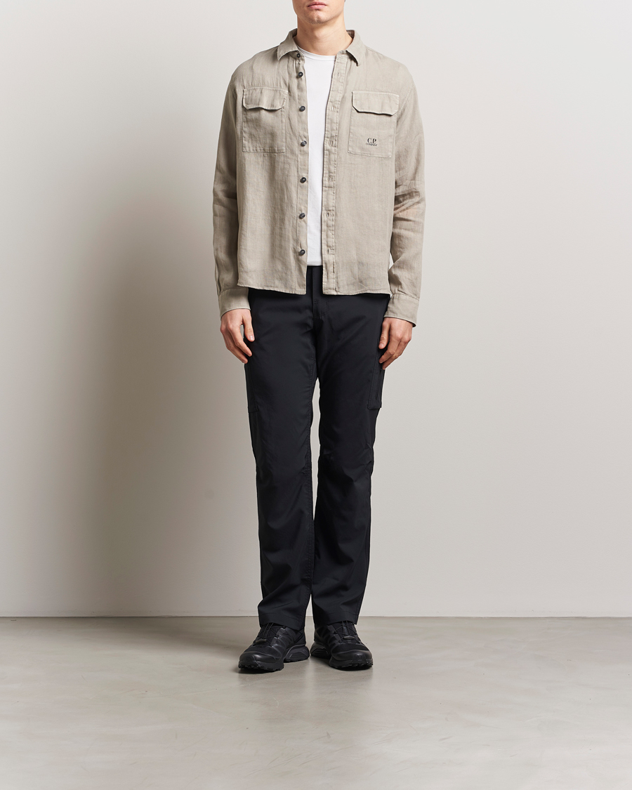 Hombres | Camisas | C.P. Company | Long Sleeve Linen Shirt Taupe
