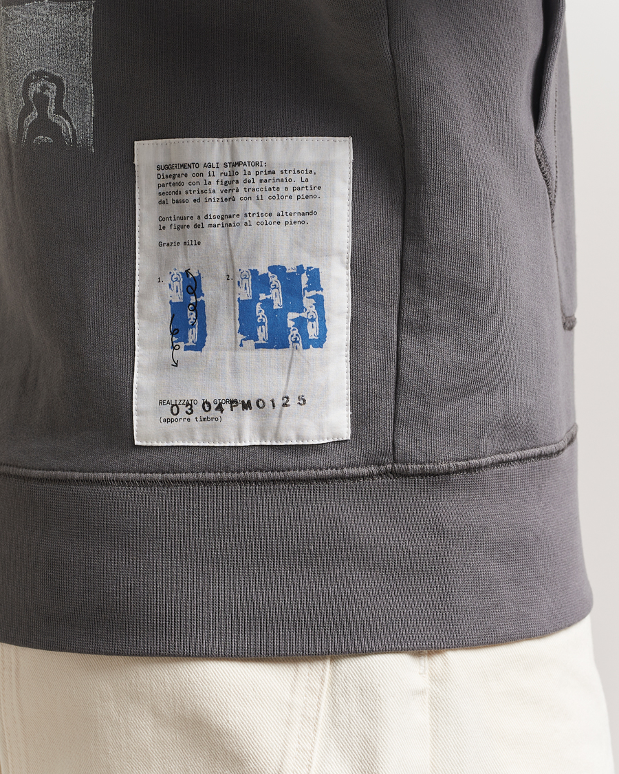 Hombres | Jerséis y prendas de punto | C.P. Company | Cotton Fleece Back Logo Hood Grey