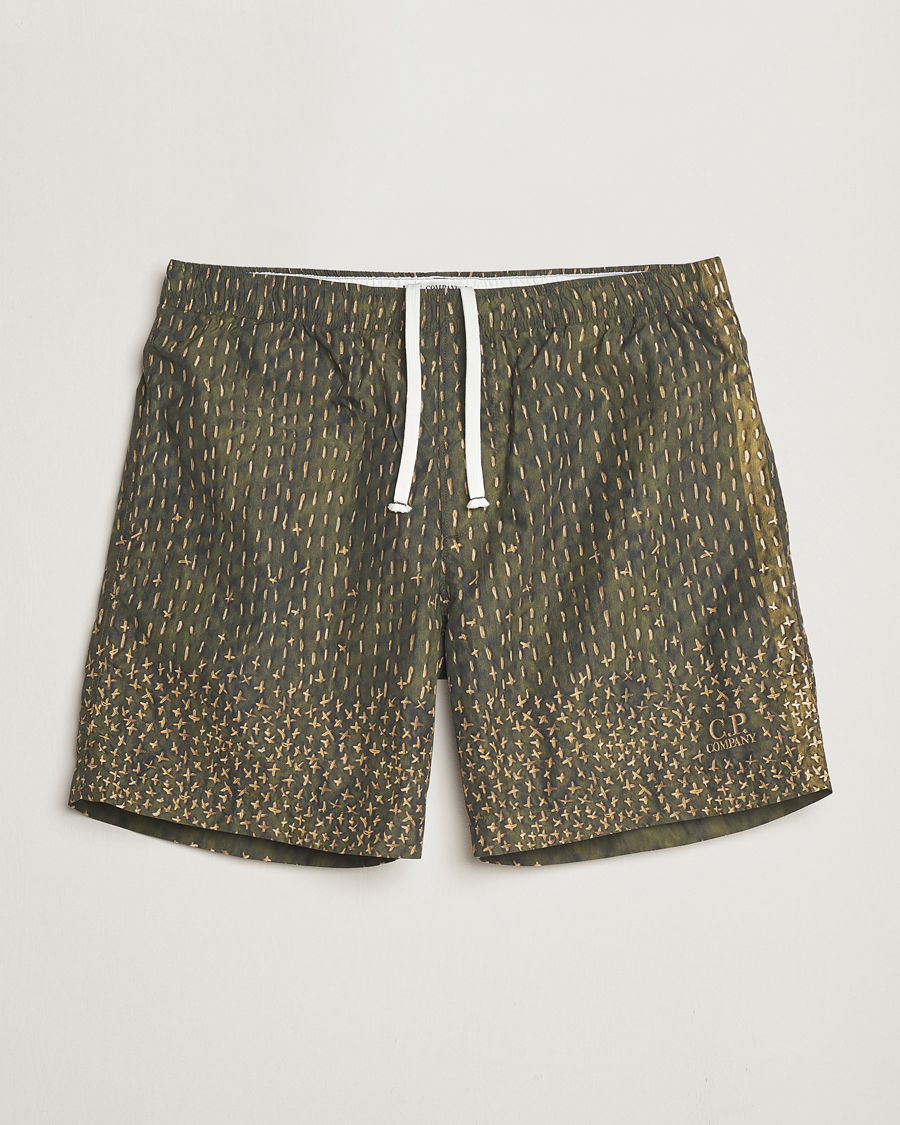 Hombres | Bañadores | C.P. Company | Sashiko Print Swimshorts Green