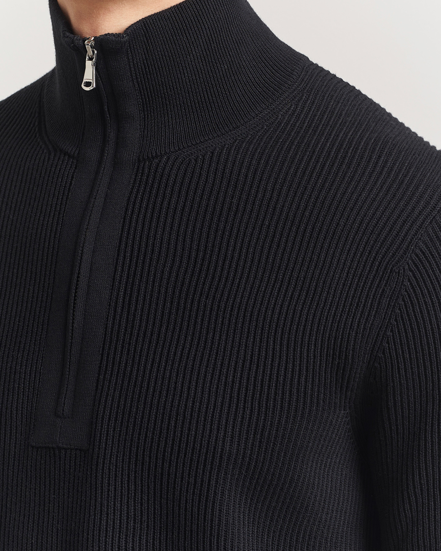 Hombres | Jerséis y prendas de punto | J.Lindeberg | Alex Knitted Half-Zip Black