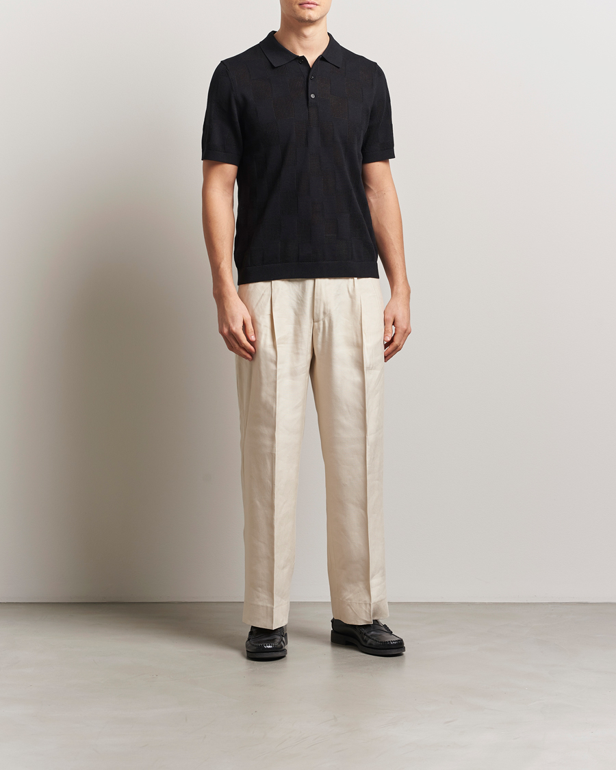 Hombres | Polos | J.Lindeberg | Reymond Stacked Bridge Polo Black