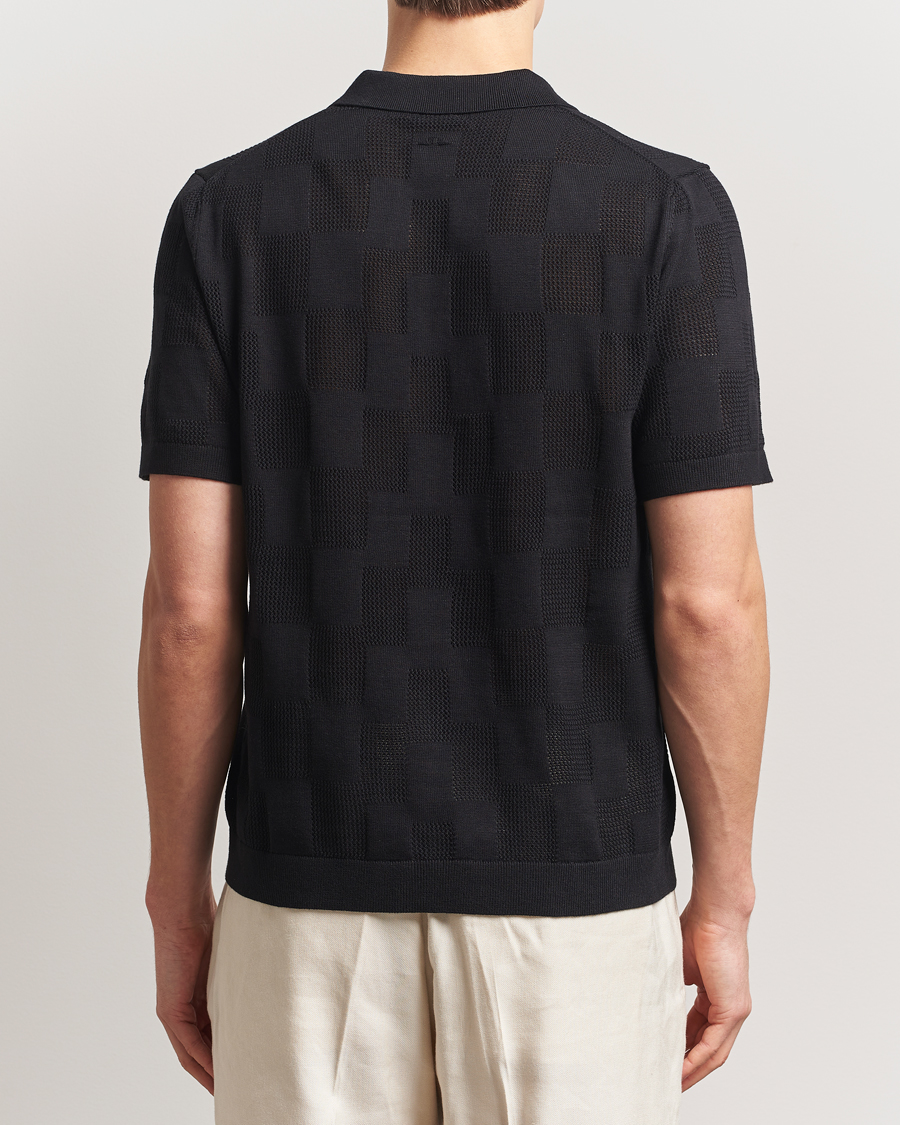 Hombres | Polos | J.Lindeberg | Reymond Stacked Bridge Polo Black