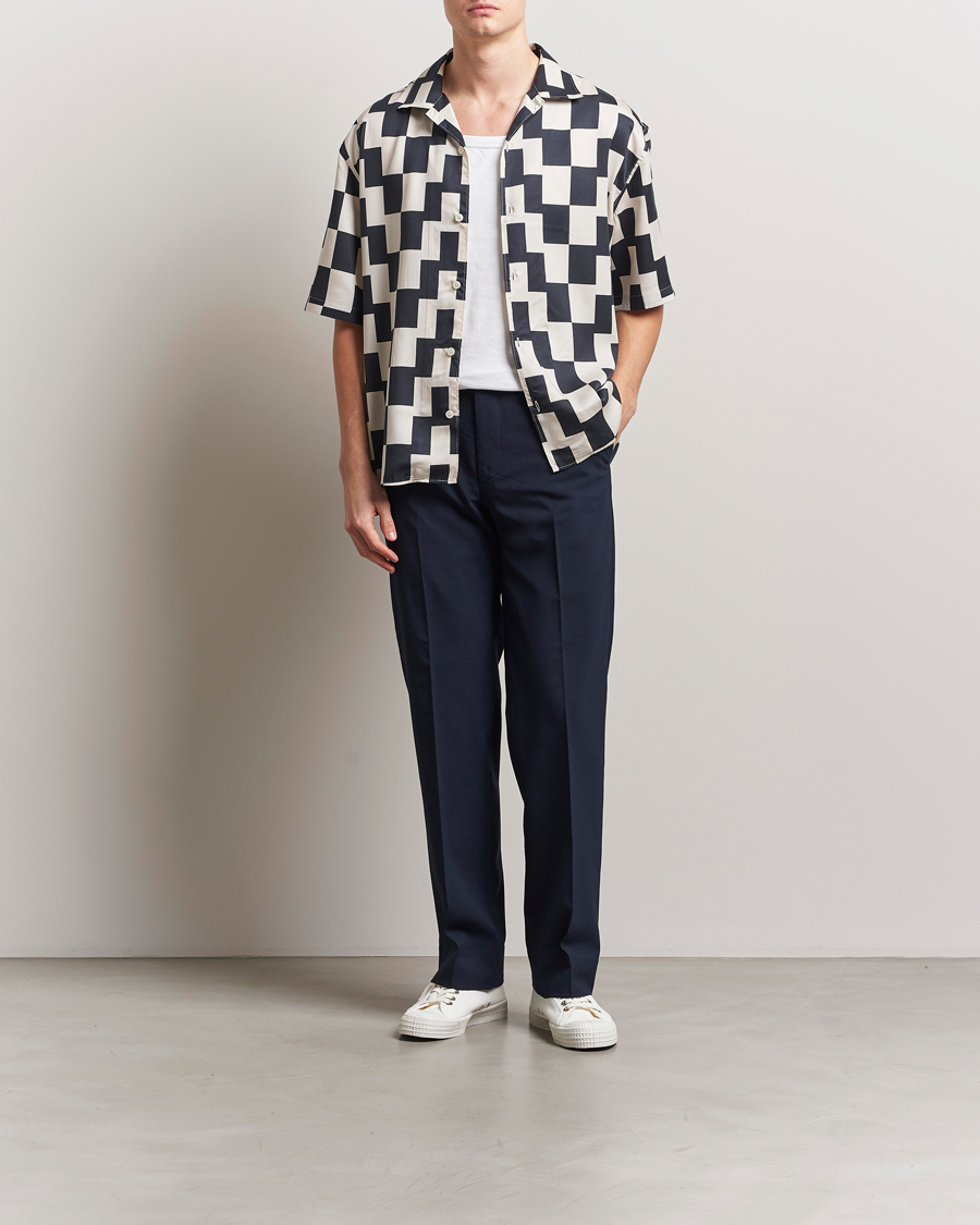 Hombres | Pantalones | J.Lindeberg | Gabi Drape Wool Pants Navy