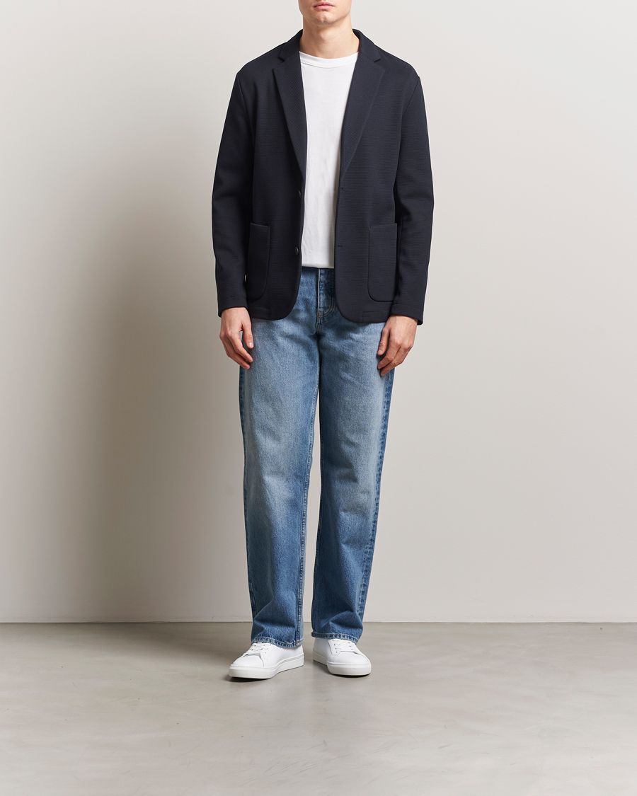 Hombres | Blazers | J.Lindeberg | Calvon 3D Piquet Blazer Navy