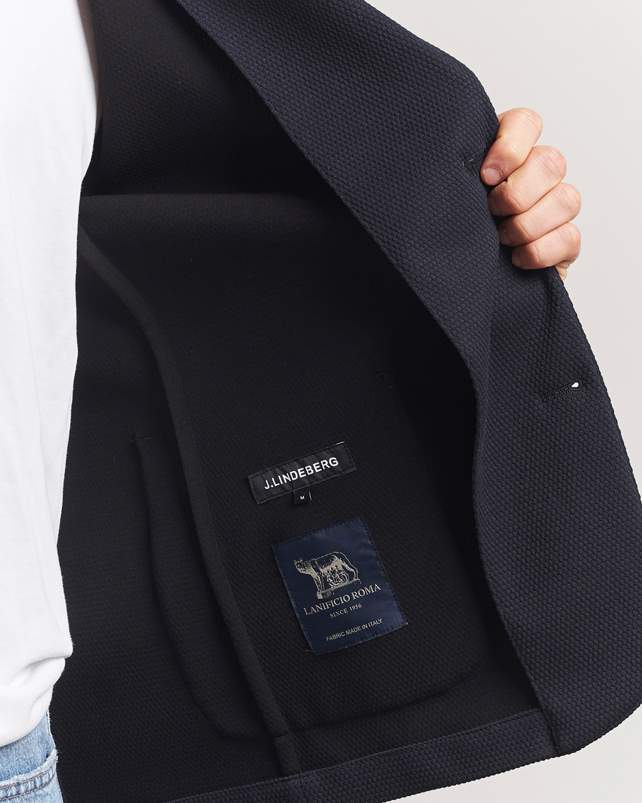 Hombres | Blazers | J.Lindeberg | Calvon 3D Piquet Blazer Navy