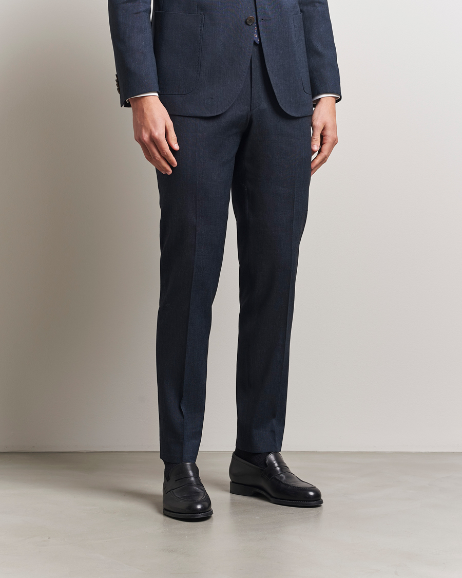Hombres | Pantalones | Morris | Heritage Linen Suit Trousers Navy
