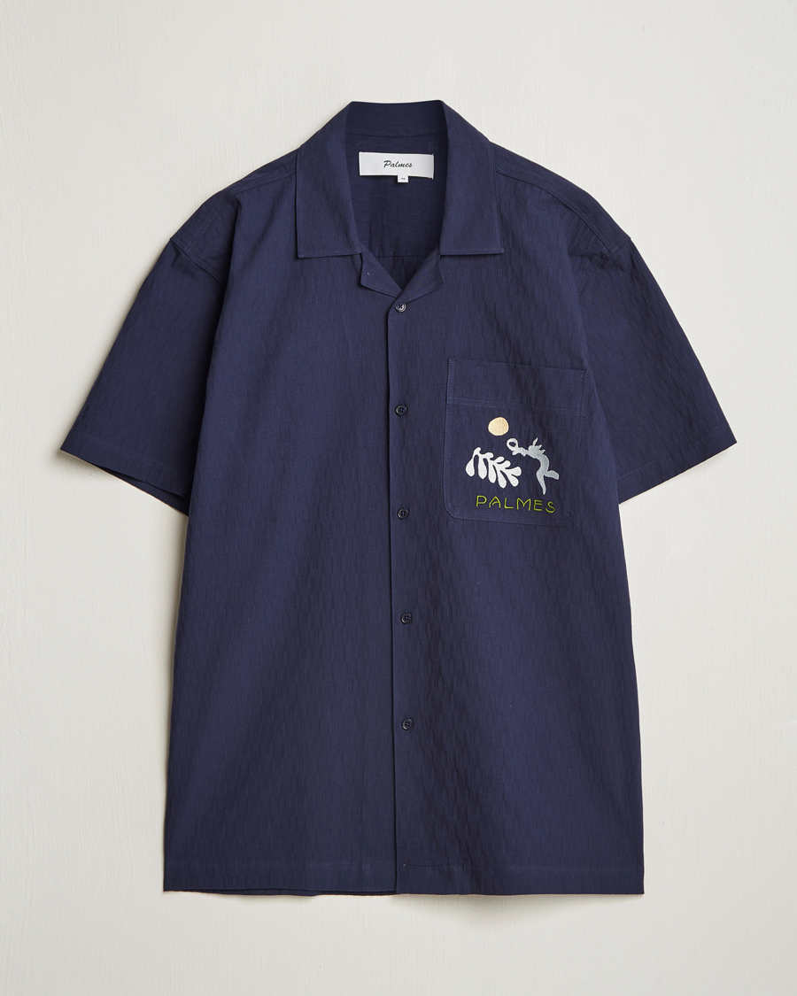 Hombres | Camisas | Palmes | Garden Short Sleeve Shirt Navy
