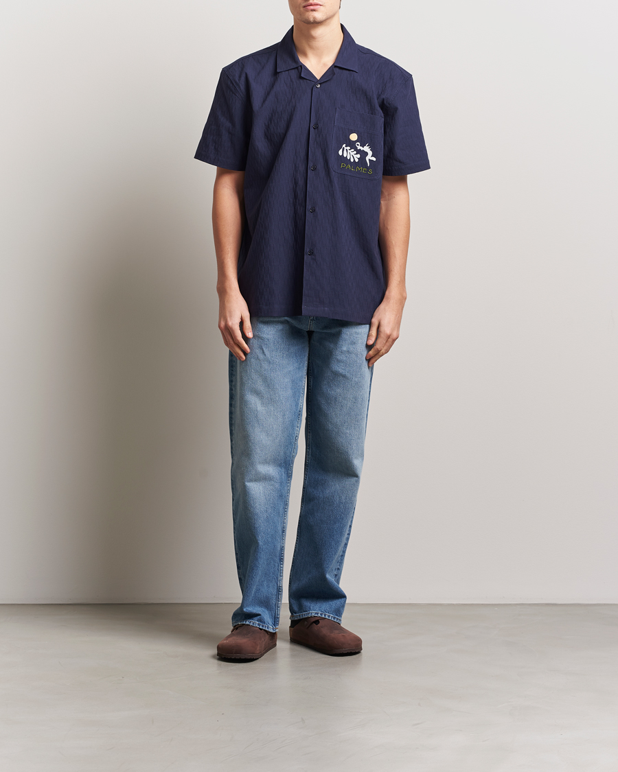 Hombres | Camisas | Palmes | Garden Short Sleeve Shirt Navy