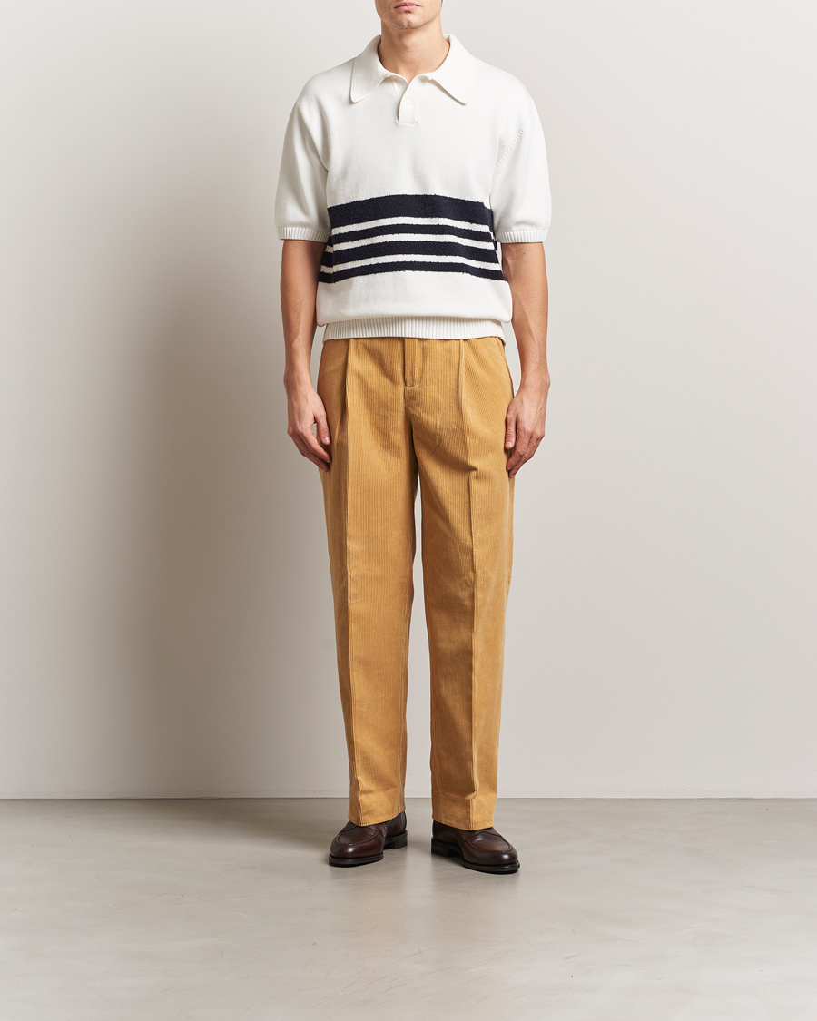 Hombres | Polos | Palmes | Panel Knit Polo Off White