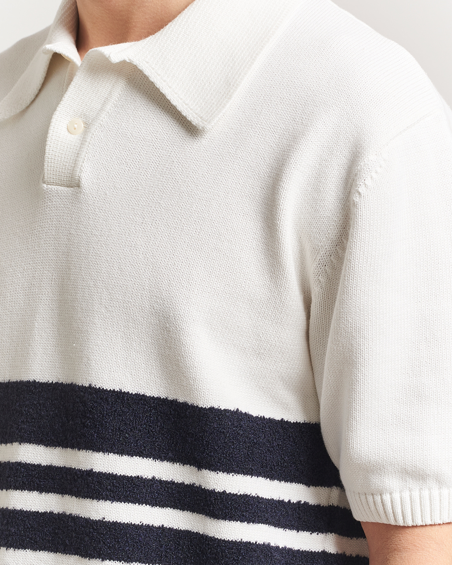Hombres | Polos | Palmes | Panel Knit Polo Off White