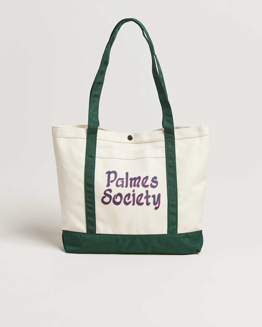 Hombres | Palmes Society Tote Bag White/Green | Palmes | Society Tote Bag White/Green