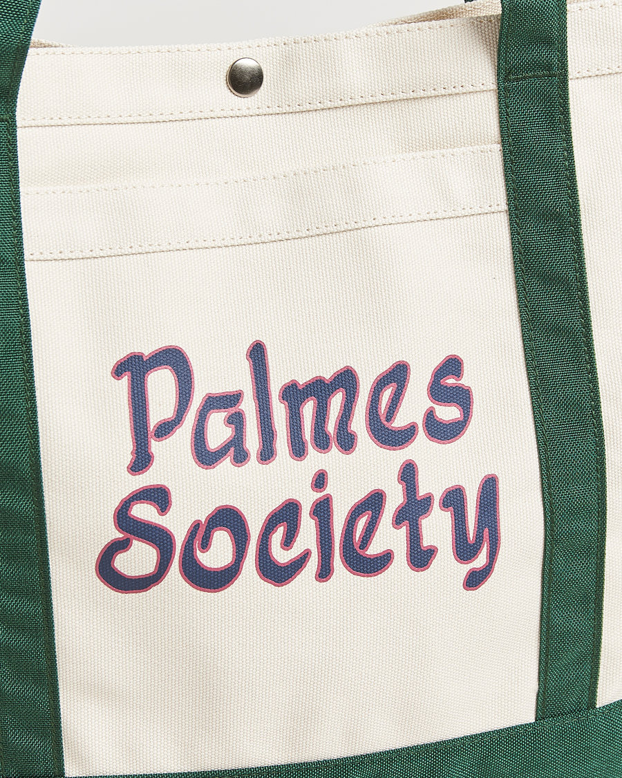 Hombres | Palmes Society Tote Bag White/Green | Palmes | Society Tote Bag White/Green