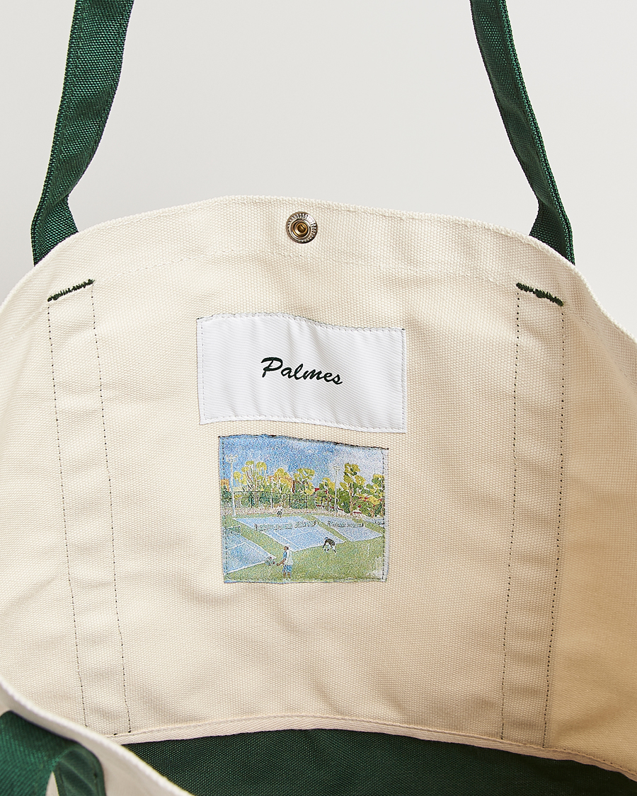 Hombres | Palmes Society Tote Bag White/Green | Palmes | Society Tote Bag White/Green