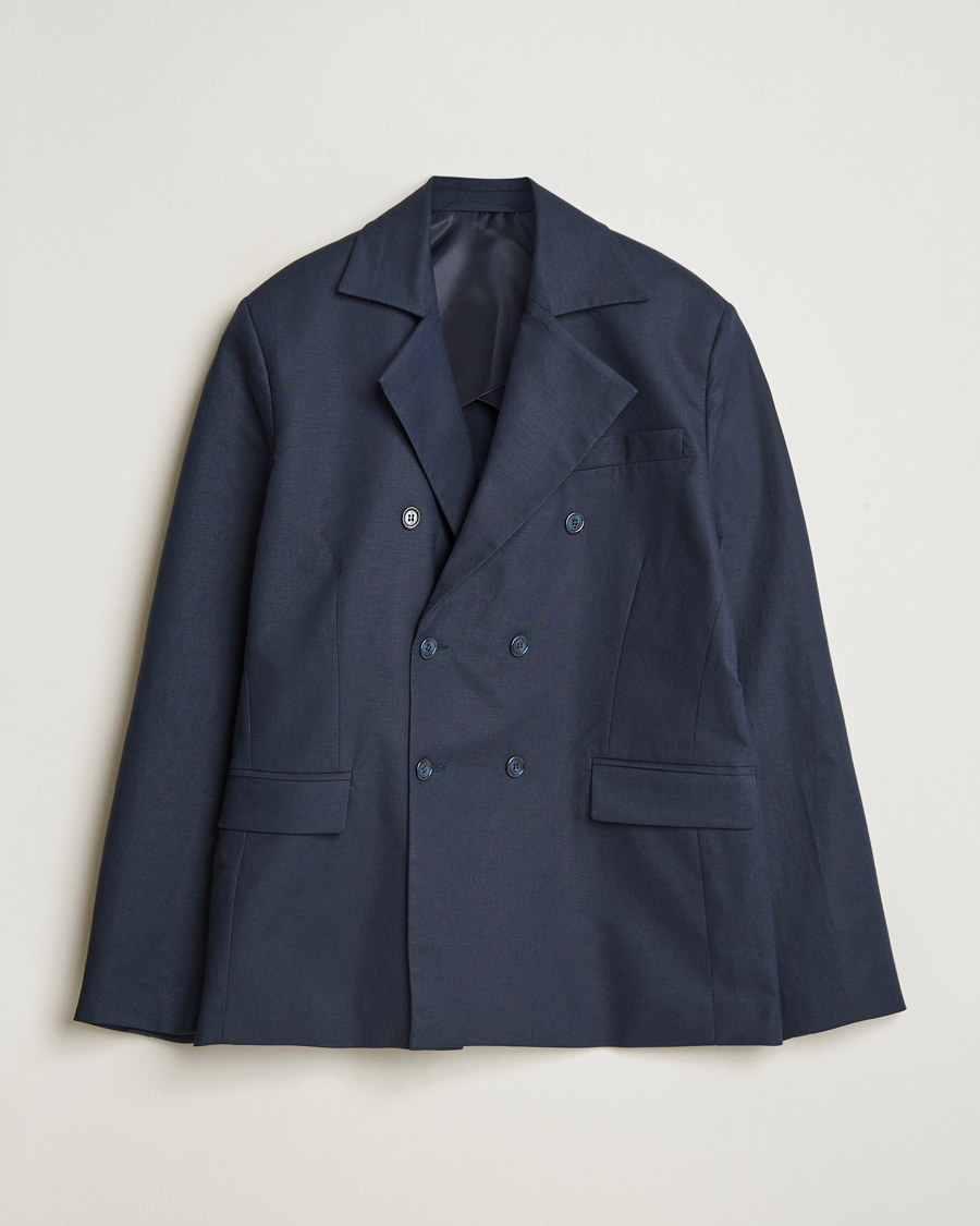 Hombres | Blazers | Palmes | Double Breasted Linen Sport Coat Navy